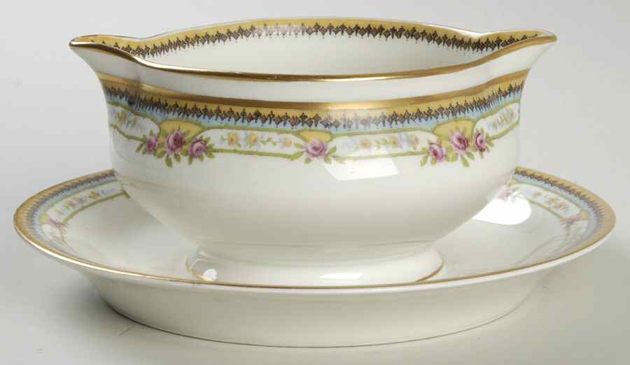 Paris Gold Gravy Boat with Attached Underplate by Haviland-1