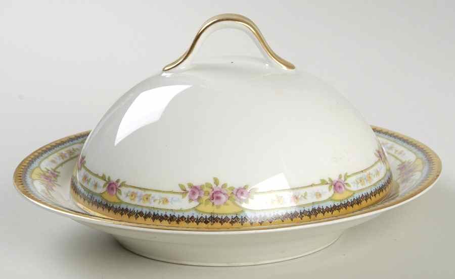 Paris Gold Round Covered Butter with Strainer by Haviland-1