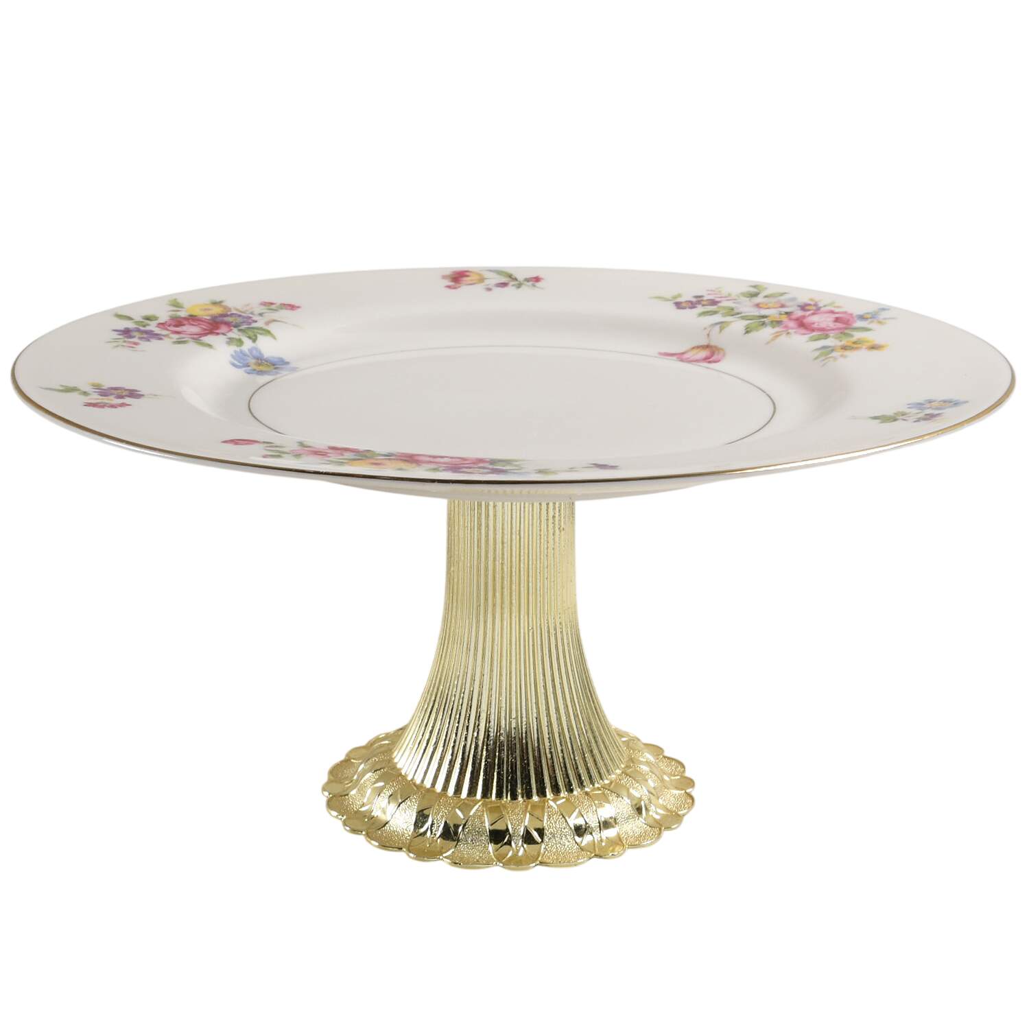 Pasadena Cake Stand with 4"-5" Metal Pedestal  Hc by Haviland-1