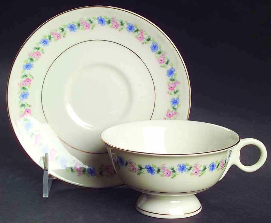 Pemberton Footed Cup & Saucer Set by Haviland-1