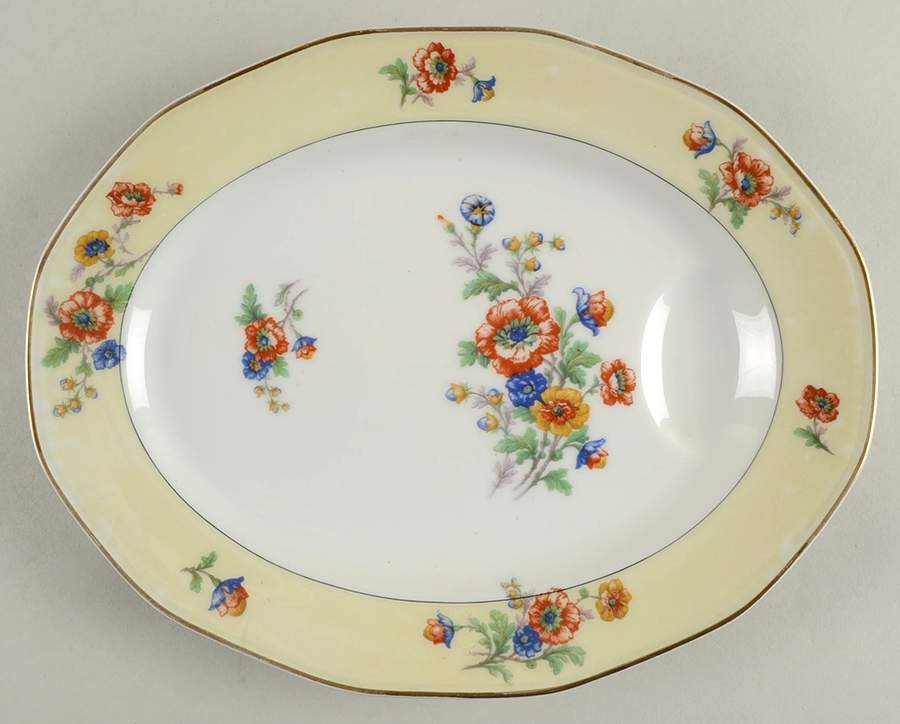 Peonies 11" Oval Serving Platter by Haviland-1