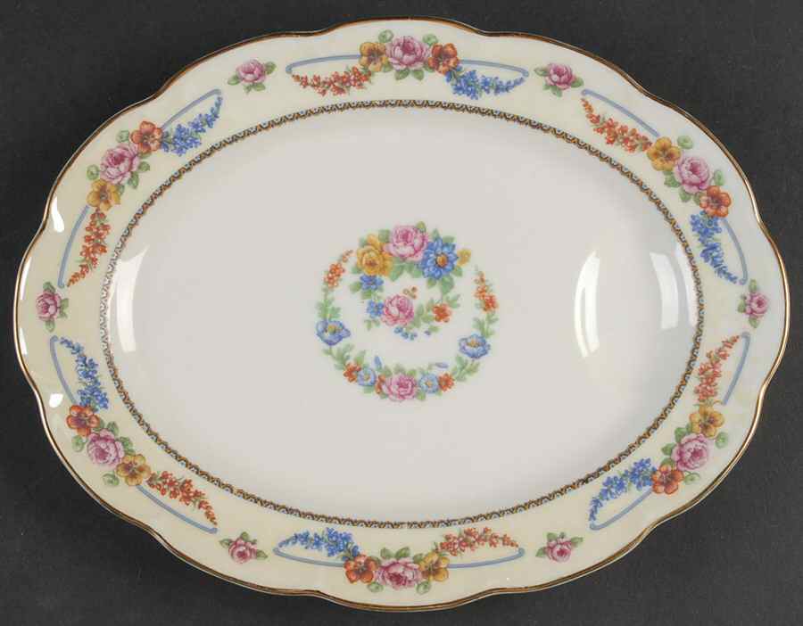 Picardy (France) 11" Oval Serving Platter by Haviland-1