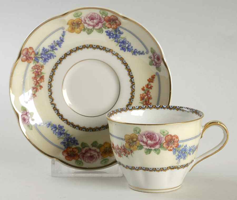 Picardy (France) Flat Demitasse Cup & Saucer Set by Haviland-1