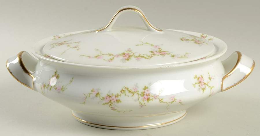 Pink Spray Round Covered Vegetable by Haviland-1