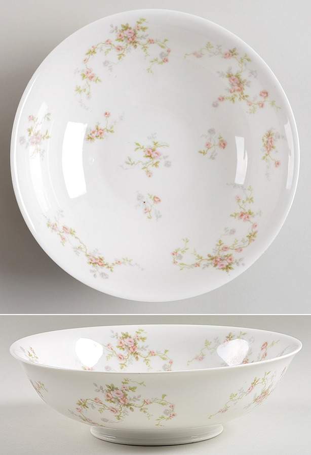Pink Spray 9" Round Vegetable Bowl by Haviland-1