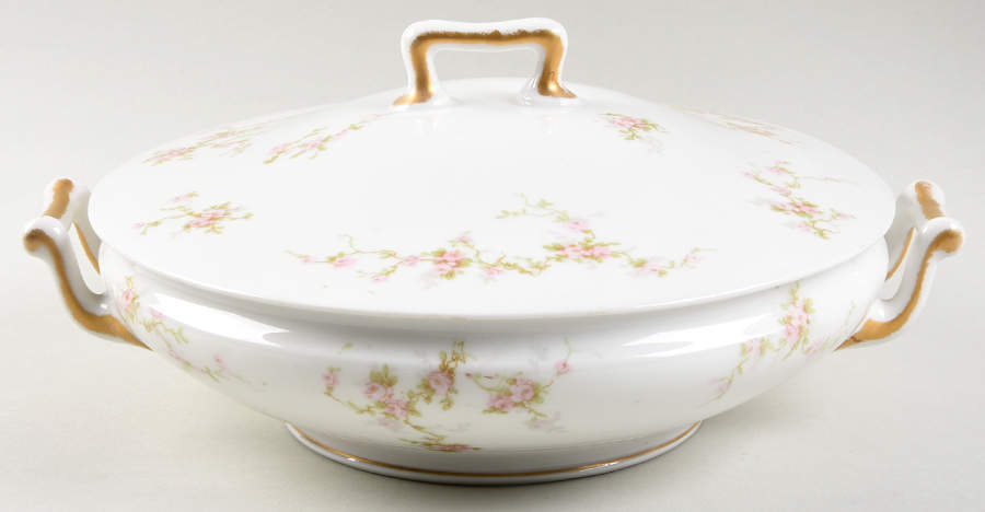 Pink Spray Round Covered Vegetable by Haviland-1