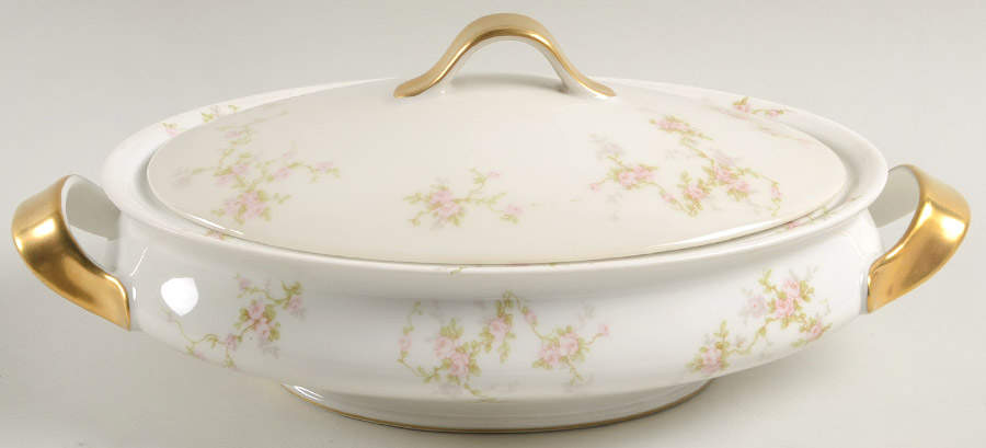 Pink Spray Oval Covered Vegetable by Haviland-1