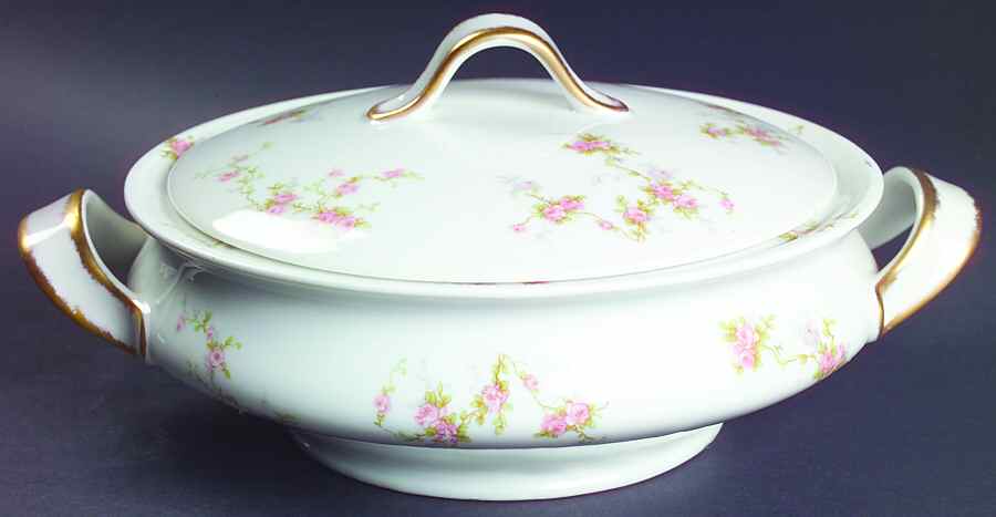 Pink Spray Round Covered Vegetable by Haviland-1
