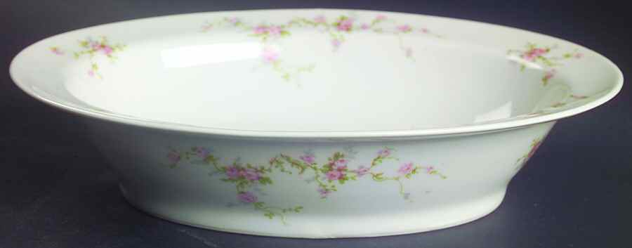 Pink Spray 9" Oval Vegetable Bowl by Haviland-1