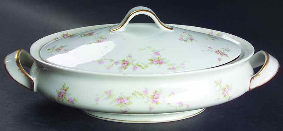 Pink Spray Oval Covered Vegetable by Haviland-1