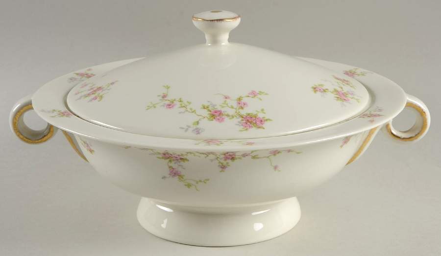 Pink Spray Round Covered Vegetable by Haviland-1