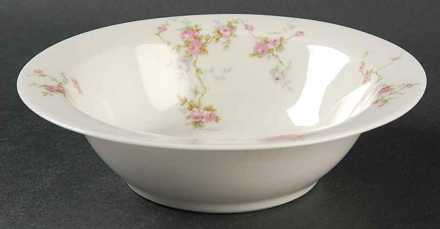 Pink Spray Rim Cereal Bowl by Haviland-1