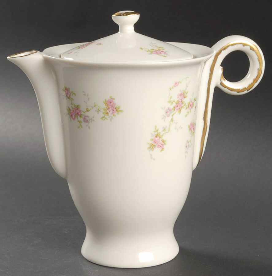 Pink Spray Coffee Pot & Lid by Haviland-1
