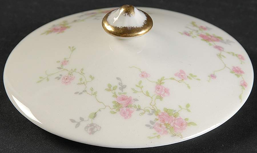 Pink Spray Lid for Sugar Bowl by Haviland-1