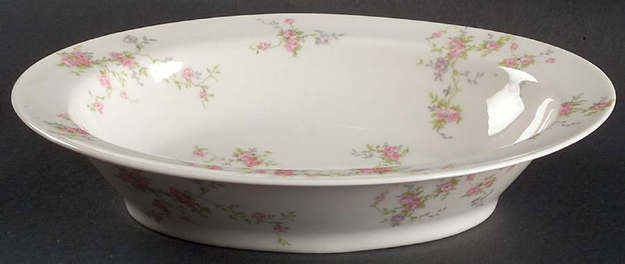 Pink Spray 9" Oval Vegetable Bowl by Haviland-1
