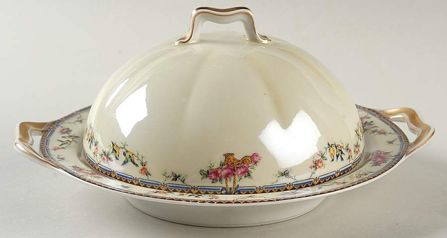 Plaza Round Covered Butter with Strainer by Haviland-1