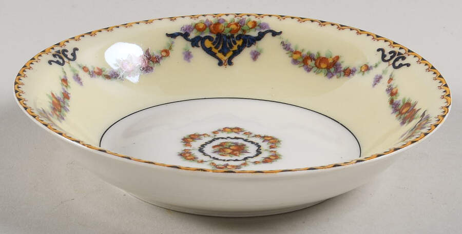 Pomona Cream (Black Verge) Fruit/Dessert (Sauce) Bowl by Haviland-1