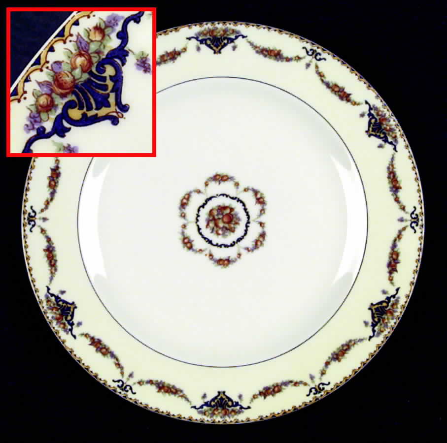 Pomona Cream (Black Verge) Dinner Plate by Haviland-1