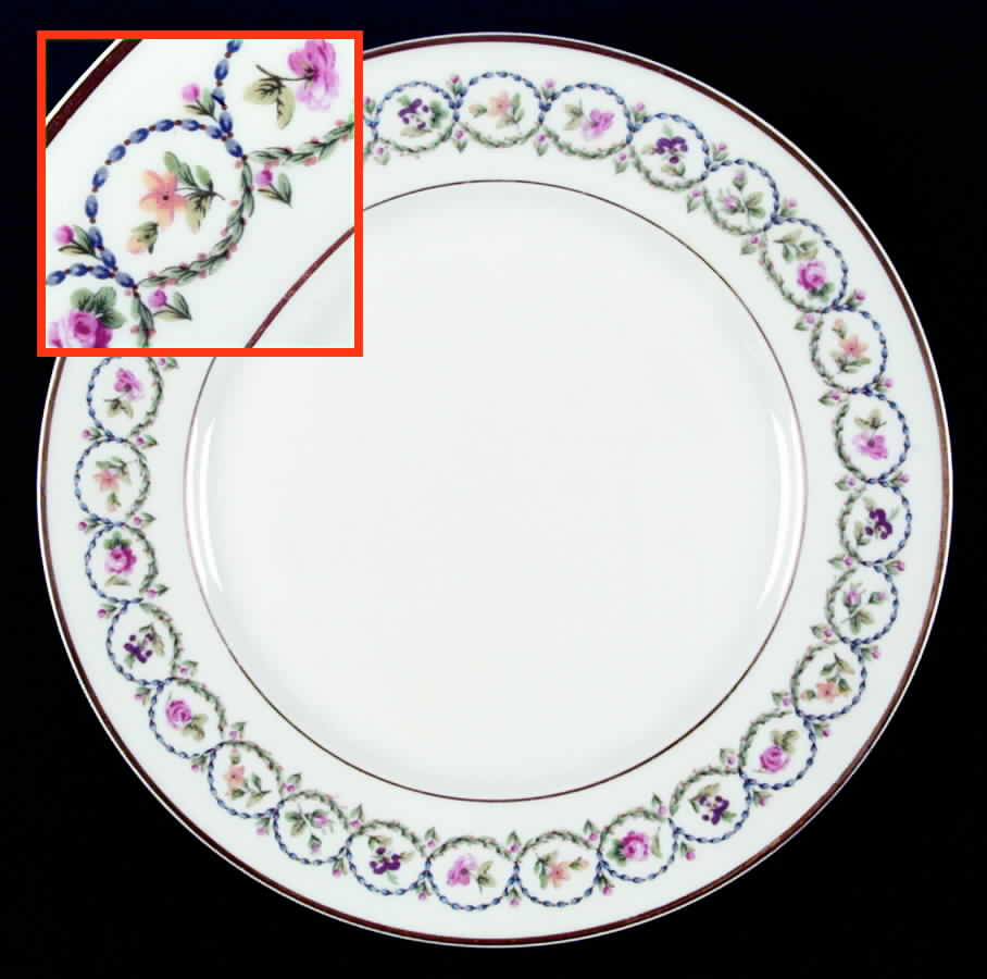Pompadour Blue and Green (Gold Trim) Dinner Plate by Haviland-1