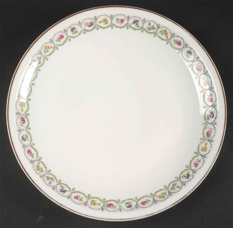 Pompadour Blue and Green (Gold Trim) 12" Chop Plate (Round Platter) by Haviland-1