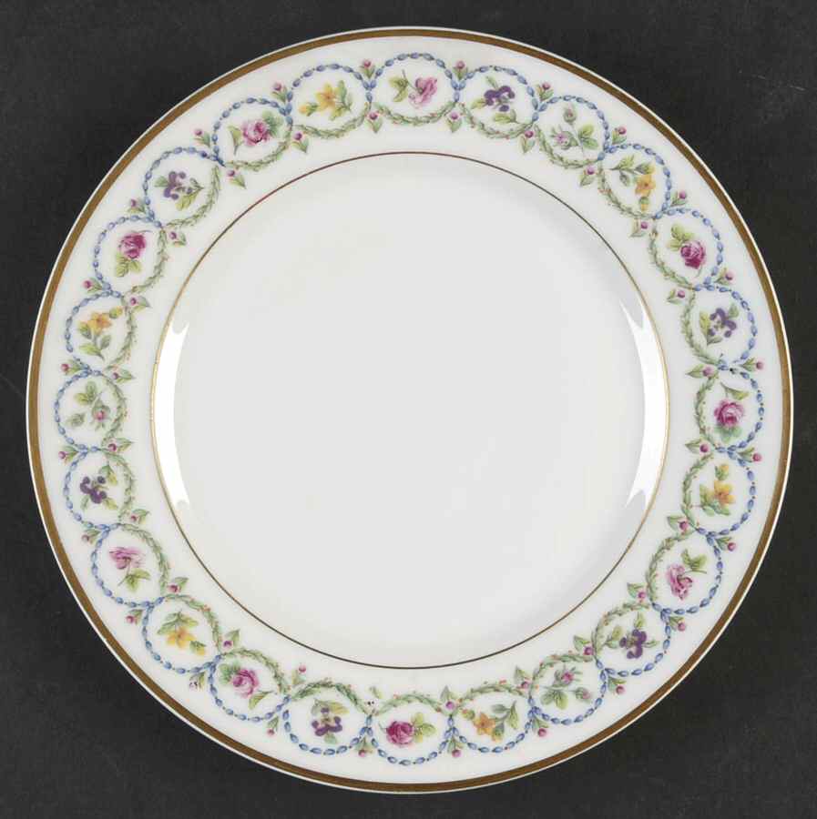 Pompadour Blue and Green (Gold Trim) Salad Plate by Haviland-1