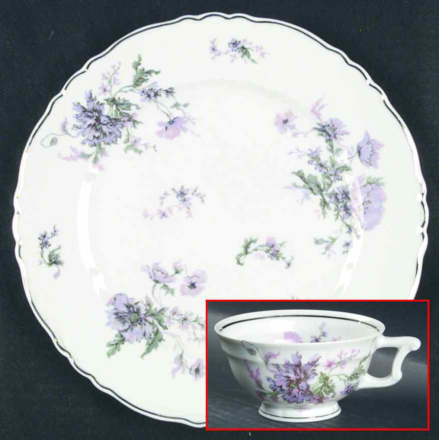 Pompadour Lavender Pink (Platinum Trim) Dinner Plate by Haviland-1