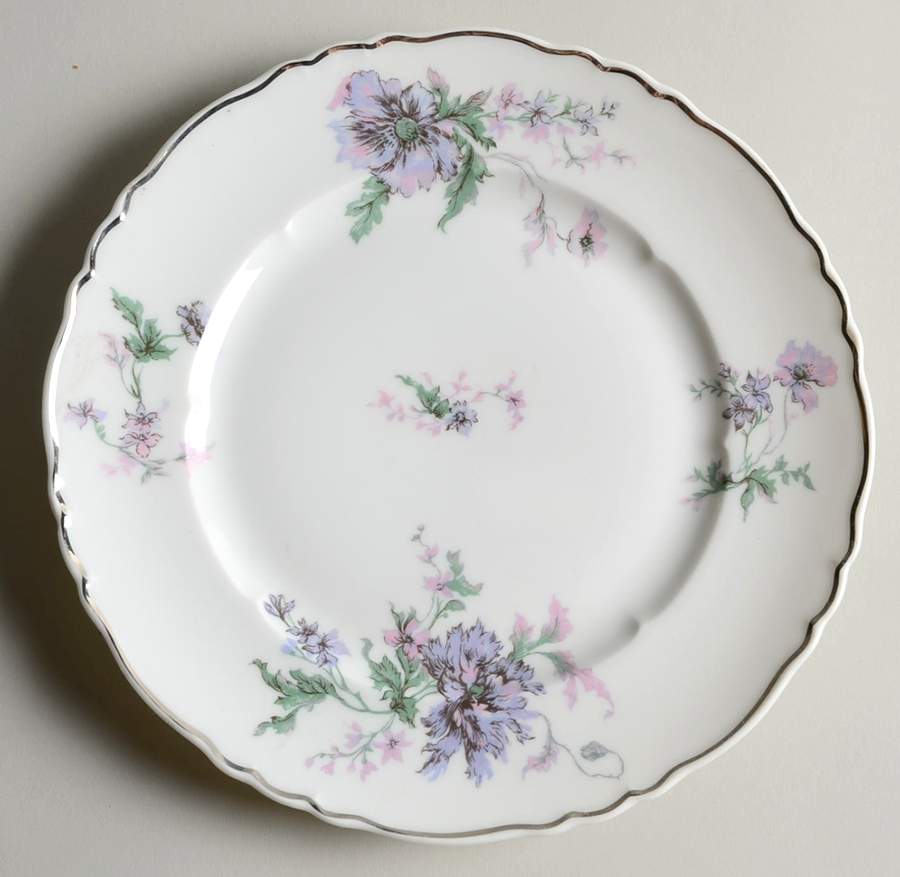 Pompadour Lavender Pink (Platinum Trim) Salad Plate by Haviland-1