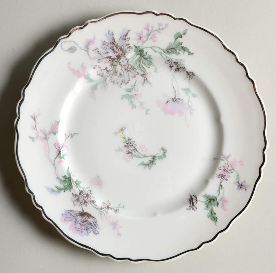 Pompadour Lavender Pink (Platinum Trim) Bread & Butter Plate by Haviland-1
