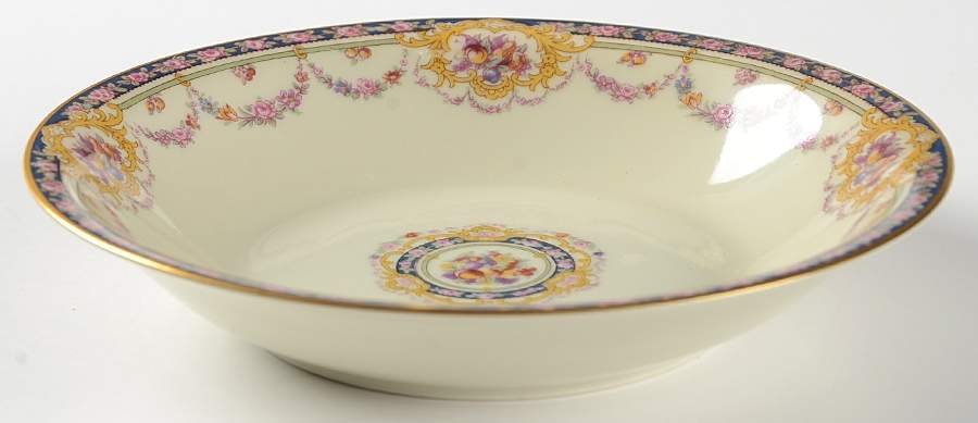 Pompadour (Yellow Scrolls) Rim Soup Bowl by Haviland-1