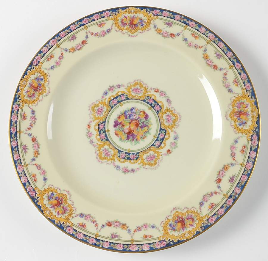 Pompadour (Yellow Scrolls) Dinner Plate by Haviland-1