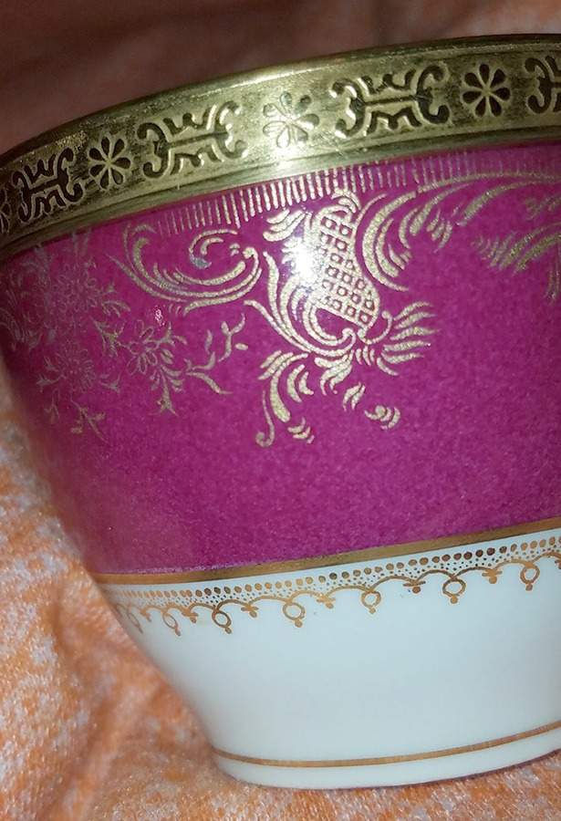 Pompadour Red Flat Demitasse Cup by Haviland-1