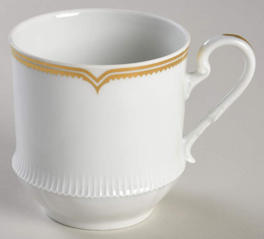 Pompadour White Gold Design (No Trim) Flat Cup by Haviland-1