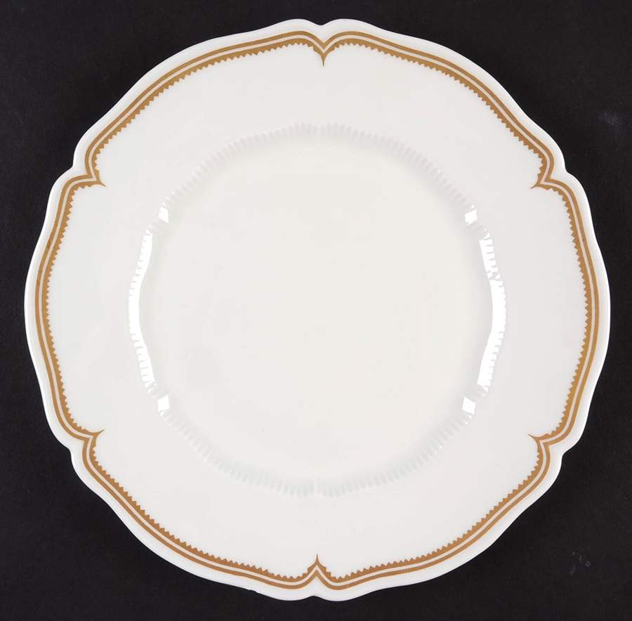Pompadour White Gold Design (No Trim) Salad Plate by Haviland-1