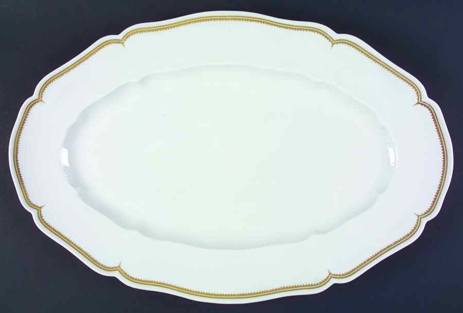 Pompadour White Gold Design (No Trim) 18" Oval Serving Platter by Haviland-1