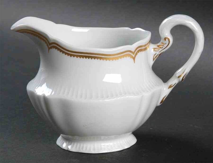 Pompadour White Gold Design (No Trim) Creamer by Haviland-1