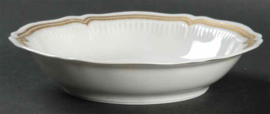 Pompadour White Gold Design (No Trim) Fruit/Dessert (Sauce) Bowl by Haviland-1