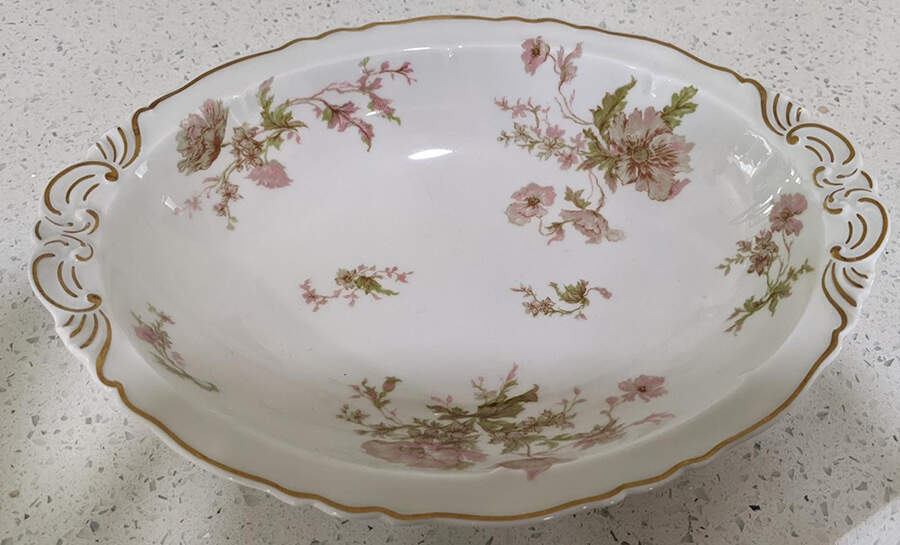 Poppy 7" Oval Vegetable Bowl by Haviland-1
