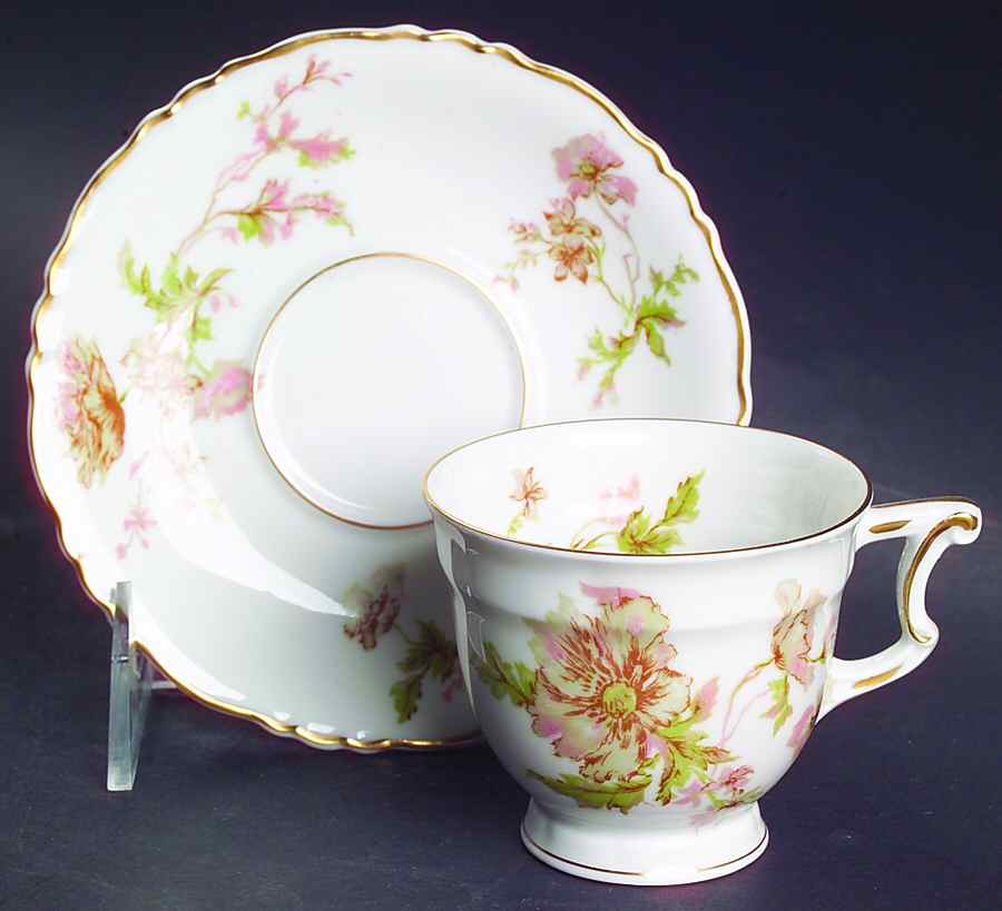Poppy Footed Demitasse Cup & Saucer Set by Haviland-1