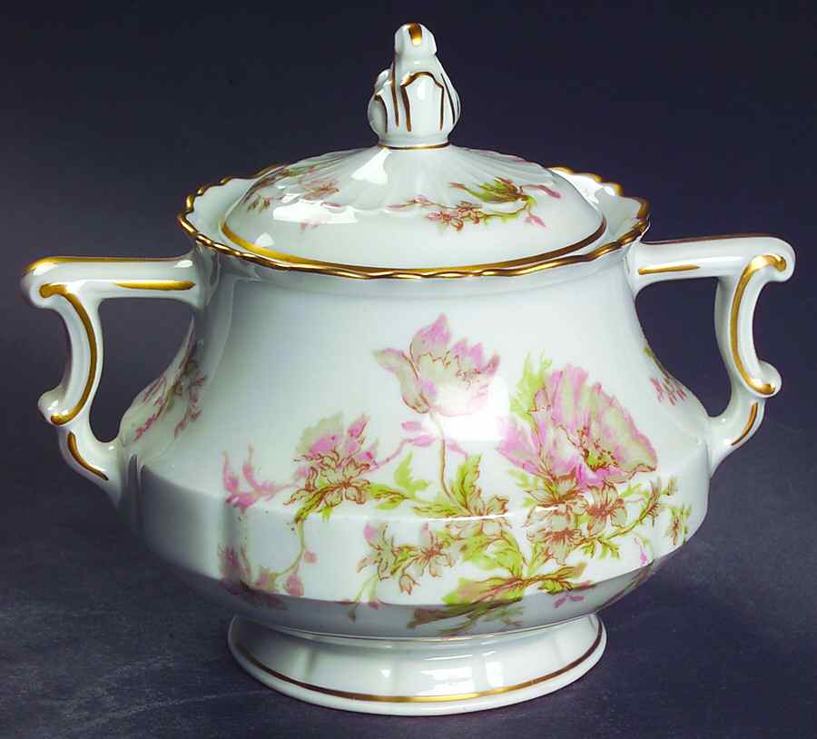 Poppy Sugar Bowl & Lid by Haviland-1