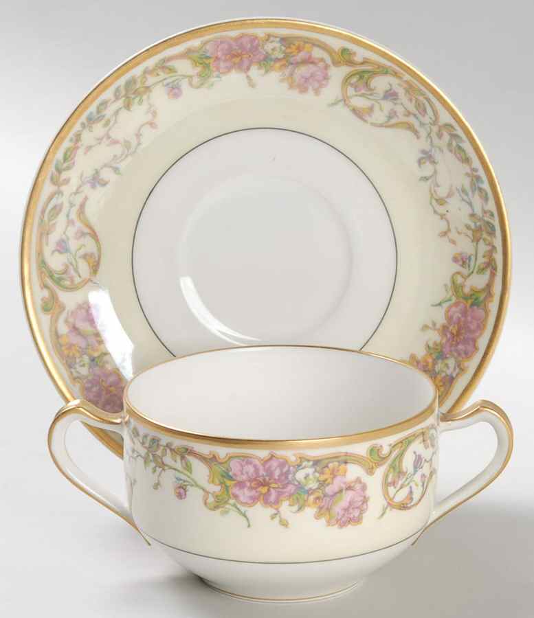 Portland Flat Bouillon Cup & Saucer by Haviland-1