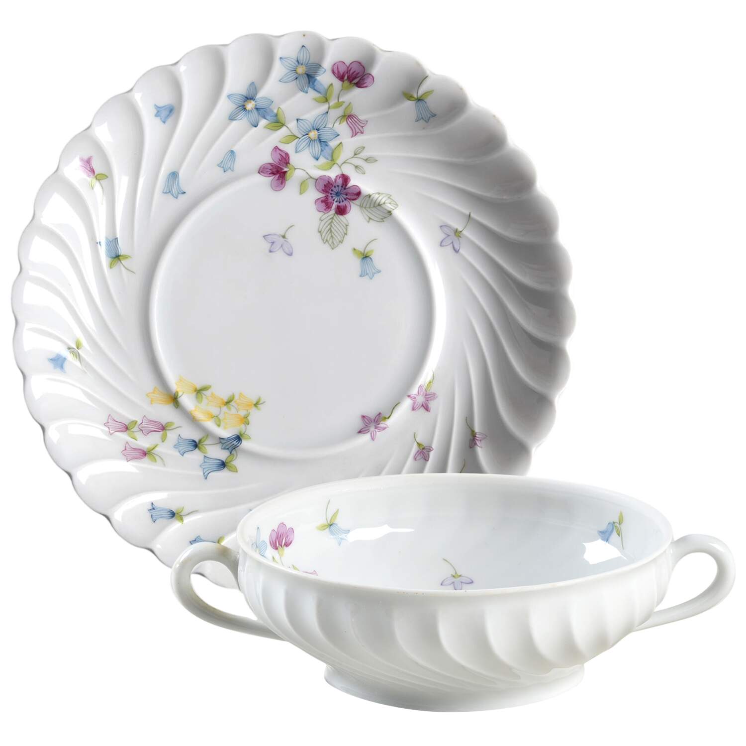 Prairie Flat Cream Soup Bowl & Saucer Set by Haviland-1
