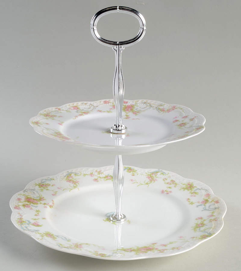 The Princess 2 Tiered Serving Tray (Dinner & Salad Plate) by Haviland-1