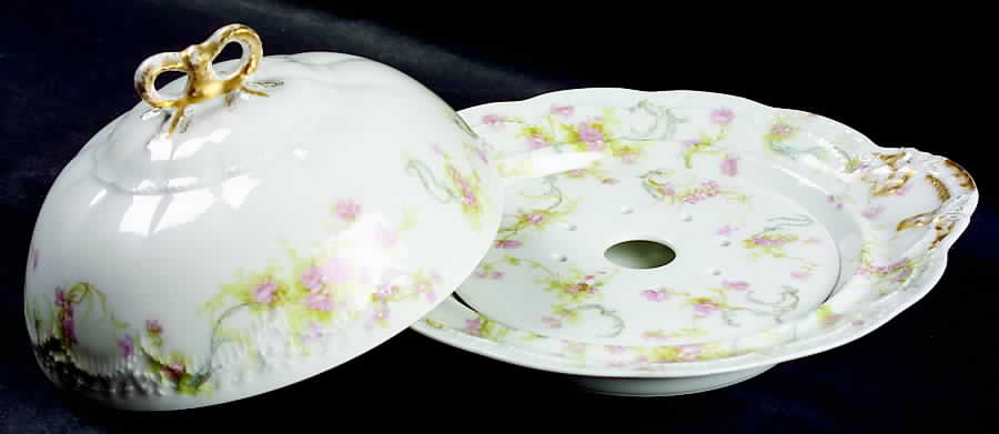 The Princess Round Covered Butter with Strainer by Haviland-1