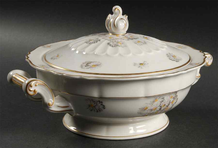 Primrose (White, Scalloped) Round Covered Vegetable by Haviland-1