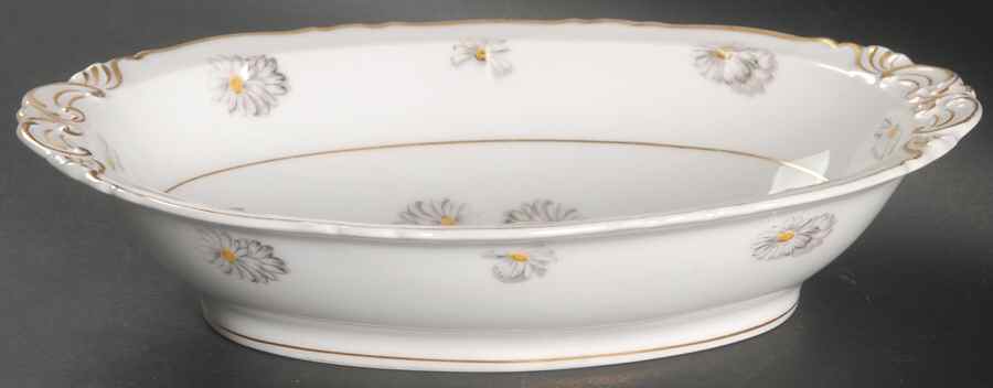 Primrose (White, Scalloped) 9" Oval Vegetable Bowl by Haviland-1
