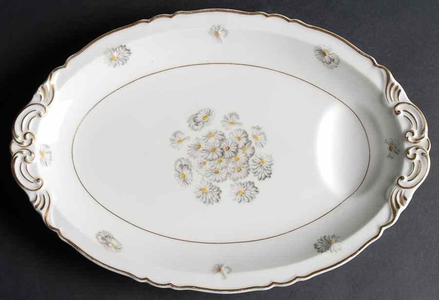 Primrose (White, Scalloped) 13" Oval Serving Platter by Haviland-1