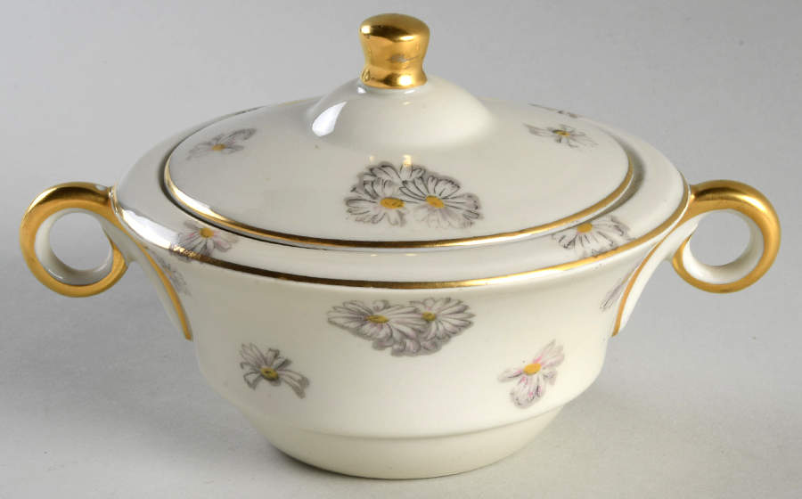Primrose (Cream, Smooth) Sugar Bowl & Lid by Haviland-1