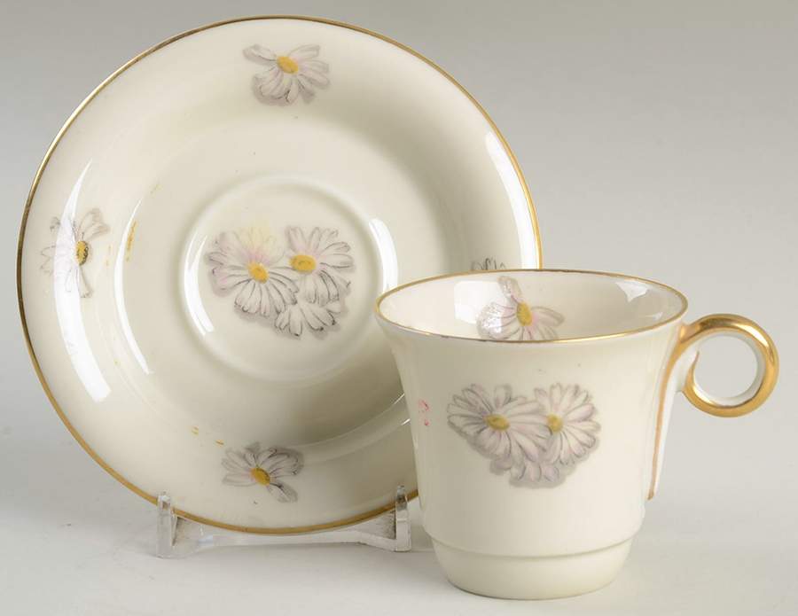 Primrose (Cream, Smooth) Flat Demitasse Cup & Saucer Set by Haviland-1