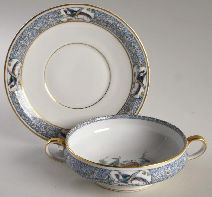 Rani Cream Soup Bowl & Saucer Set by Haviland-1