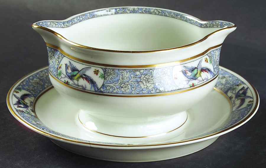 Rani Round Gravy Boat/Attached Underplate by Haviland-1
